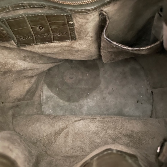 Nancy Gonzalez Caiman Tassel Army Green Bucket Bag - Picture 9 of 14